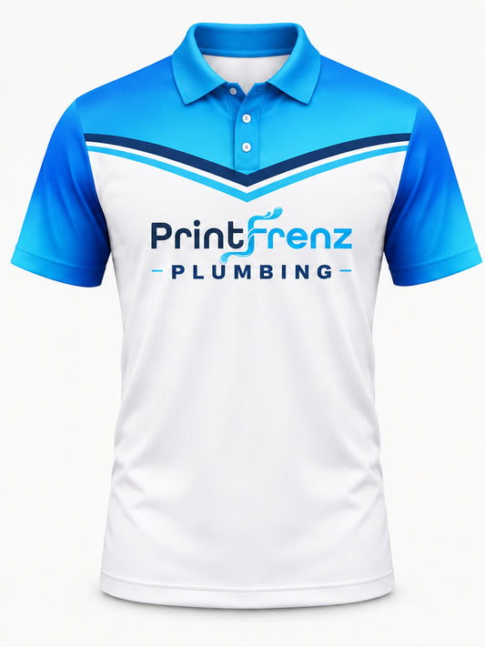 PLP014 - Custom Plumbing Polo - Chevron Stripes - front