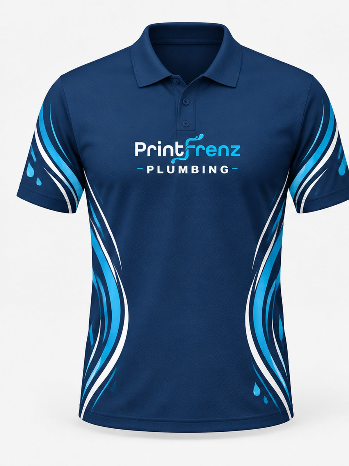 PLP017 - Custom Plumbing Polo - Flow Lines - front