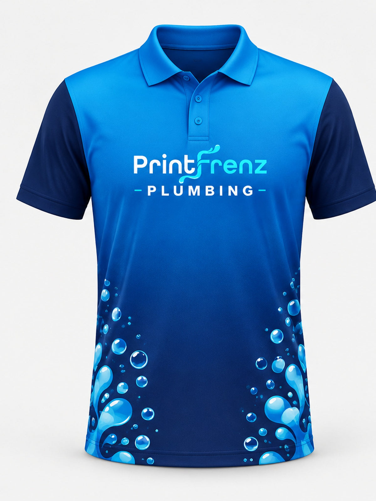 PLP018 - Custom Plumbing Polo - Ocean Bubbles - front