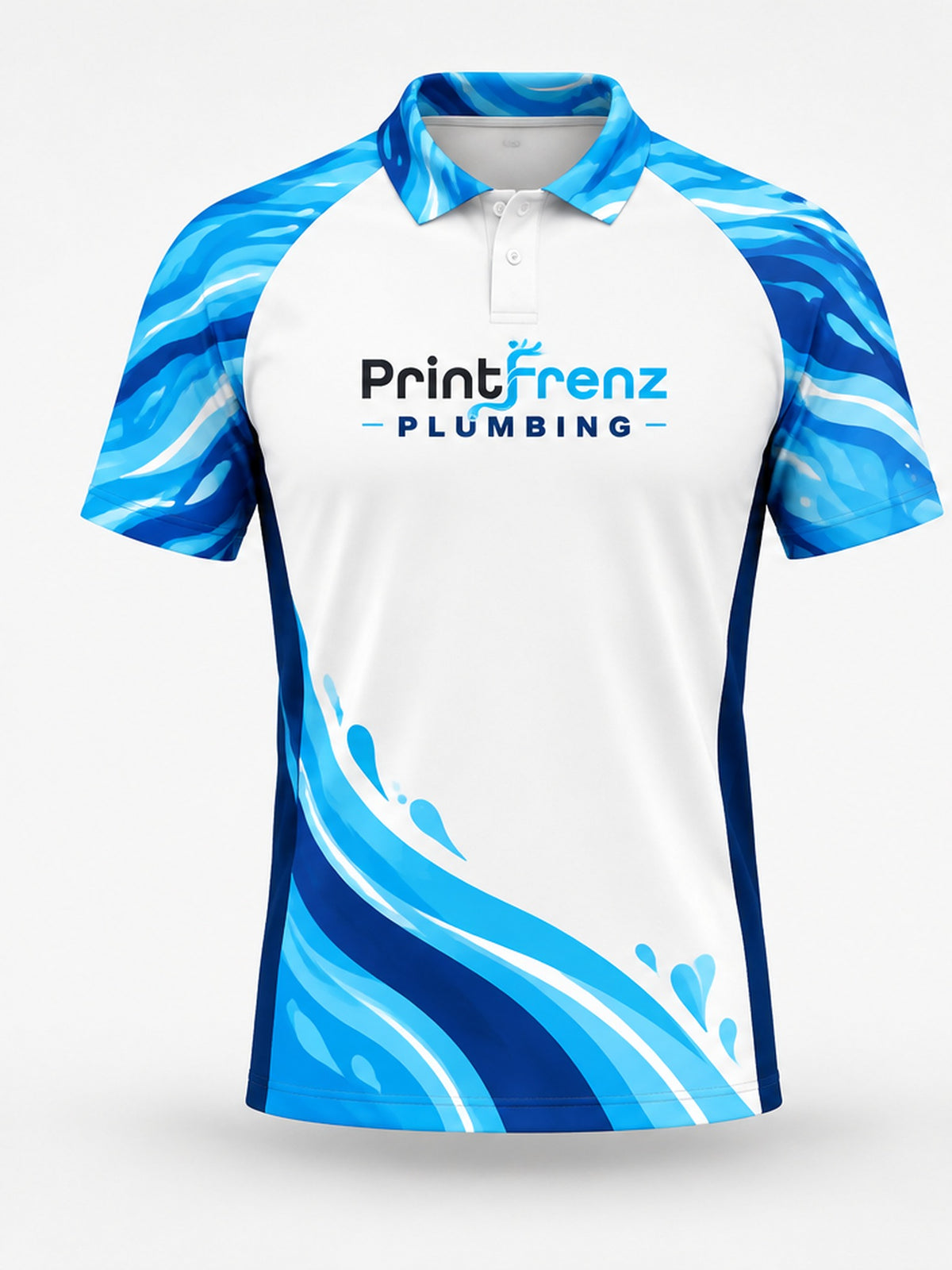 PLP020 - Custom Plumbing Polo - Sleeve Waves - front