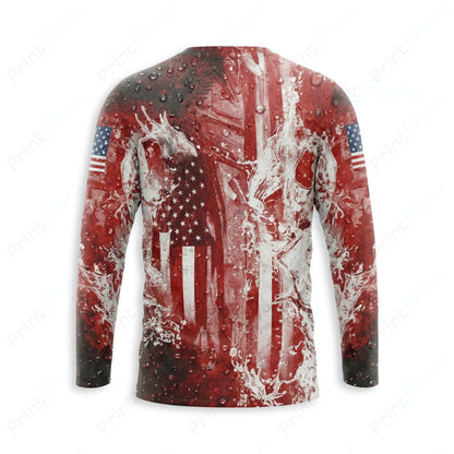 DT0001PWPP Pressure Patriot work shirt — back view, bleach-proof