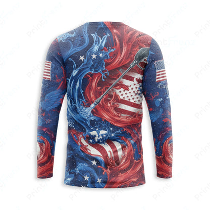DT0006PWPP Pressure Patriot work shirt — back view, bleach-proof