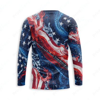 DT0011PWPP Pressure Patriot work shirt — back view, bleach-proof