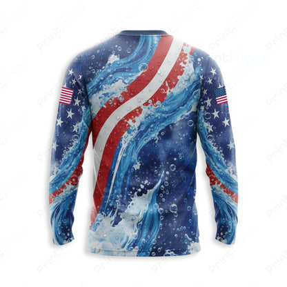 DT0019PWPP Pressure Patriot work shirt — back view, bleach-proof