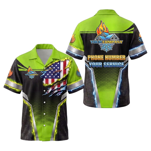 Old Glory Voltage Lime patriotic HVAC shirt USP00L - key