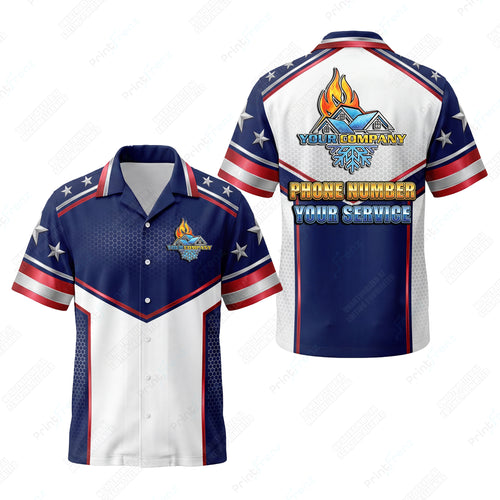 Liberty Fire Ice Steel patriotic HVAC shirt USP01 - key