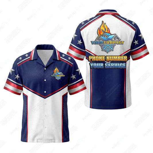 Liberty Fire Ice Steel patriotic HVAC shirt USP01 - key