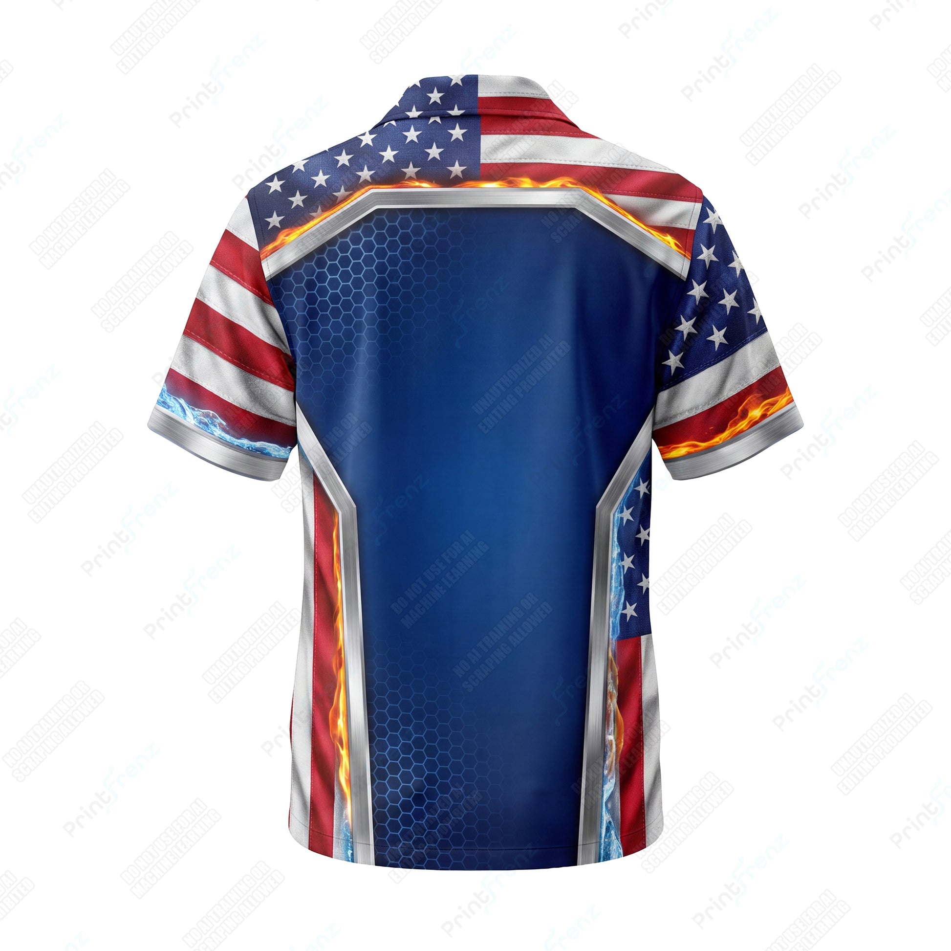 Patriot Flame Chevron patriotic HVAC shirt USP02 - back