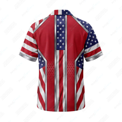 Freedom Center Stripe patriotic HVAC shirt USP04 - back