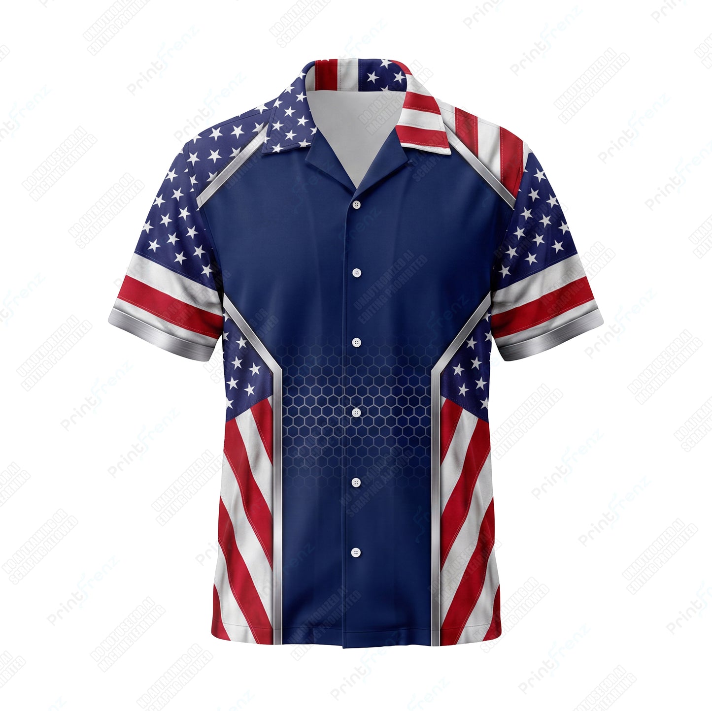 Freedom Center Stripe patriotic HVAC shirt USP04 - front