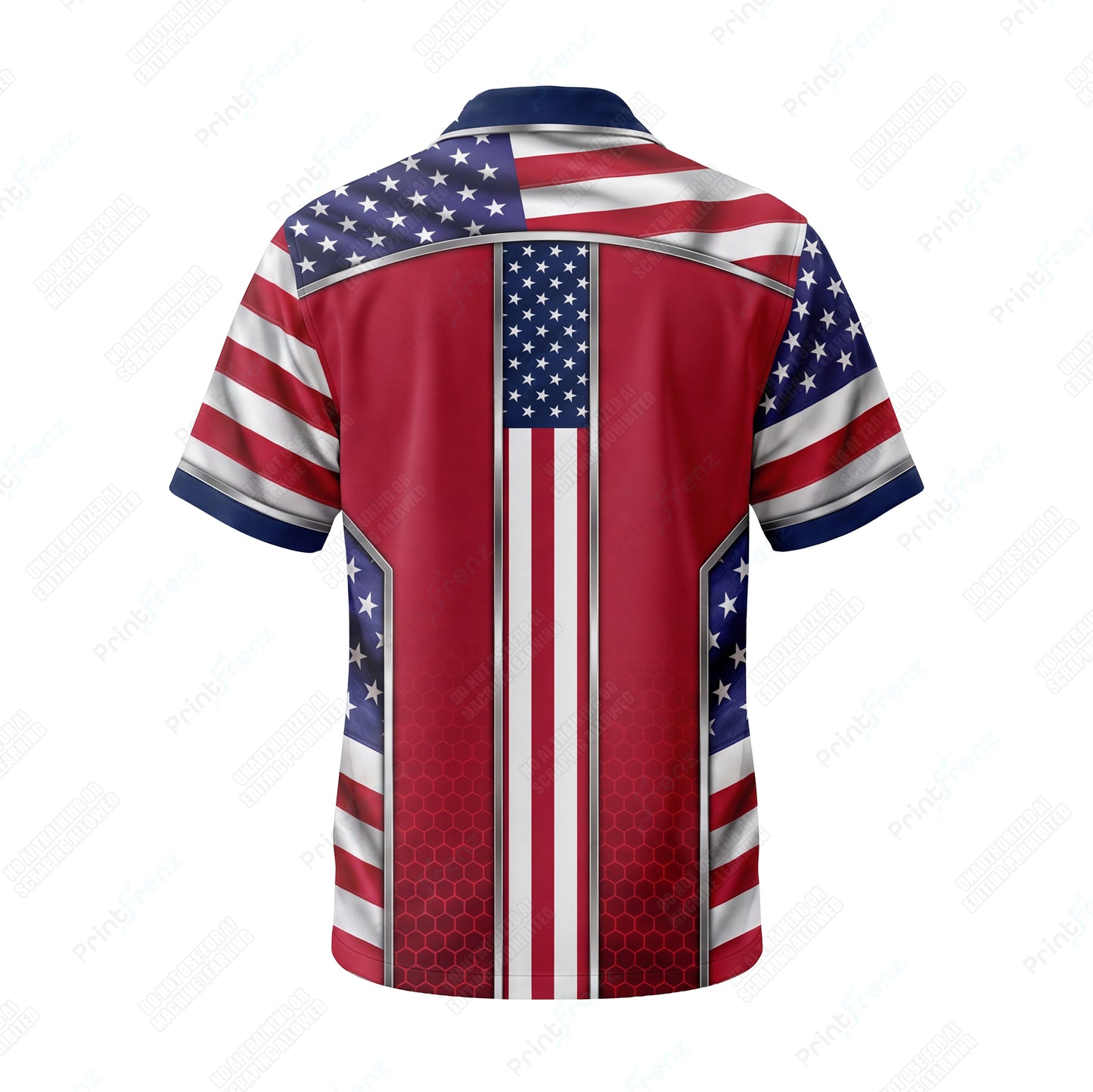 All-American Honeycomb Steel patriotic HVAC shirt USP05 - back