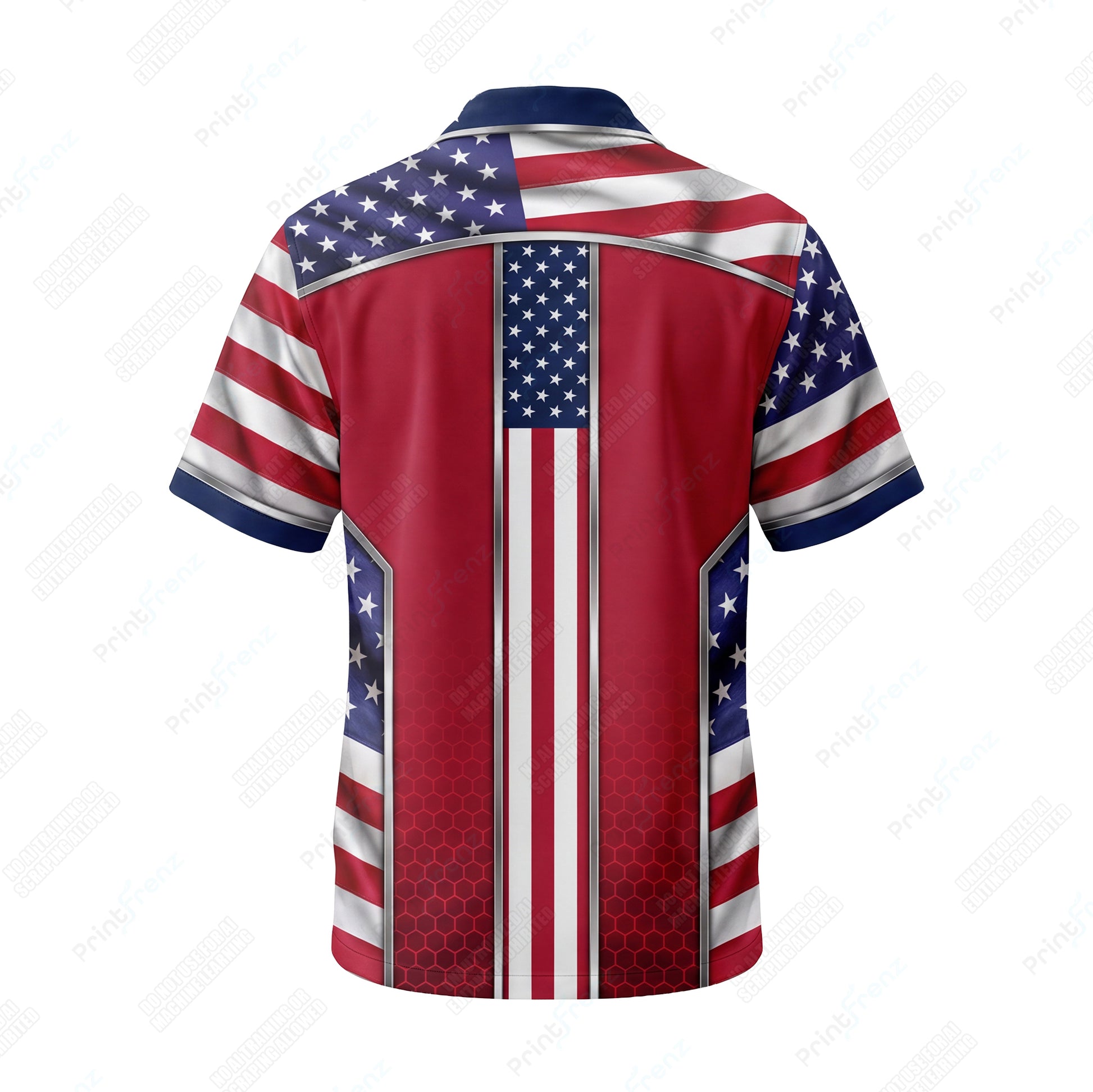 All-American Honeycomb Steel patriotic HVAC shirt USP05 - back