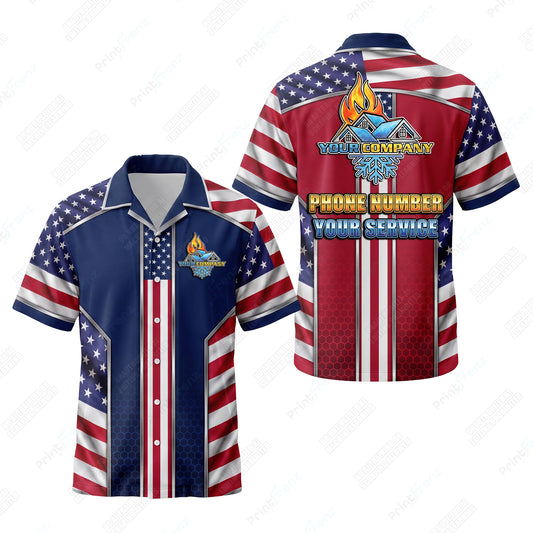 All-American Honeycomb Steel patriotic HVAC shirt USP05 - key