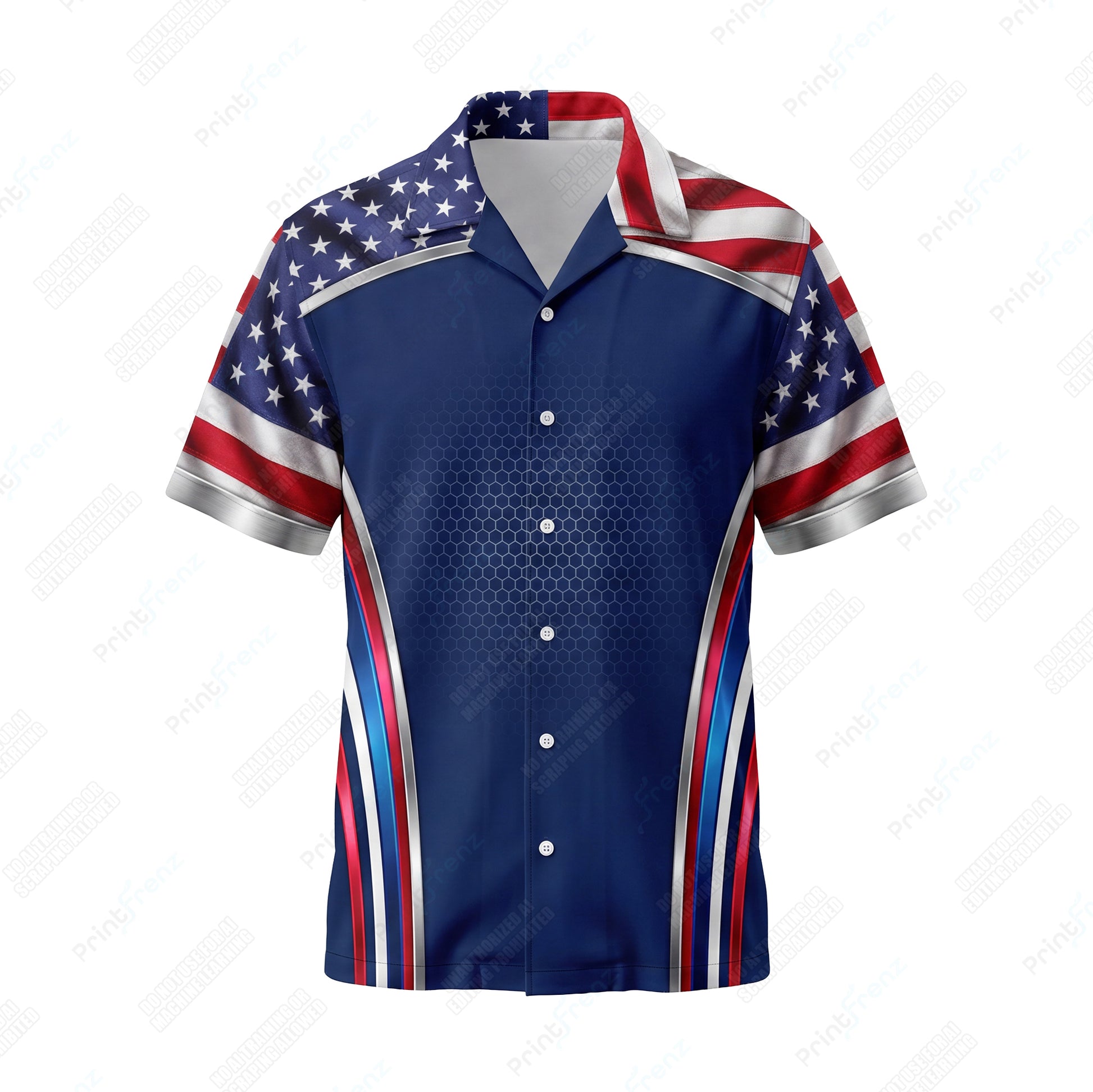 Shooting Star Spangled patriotic HVAC shirt USP09 - front