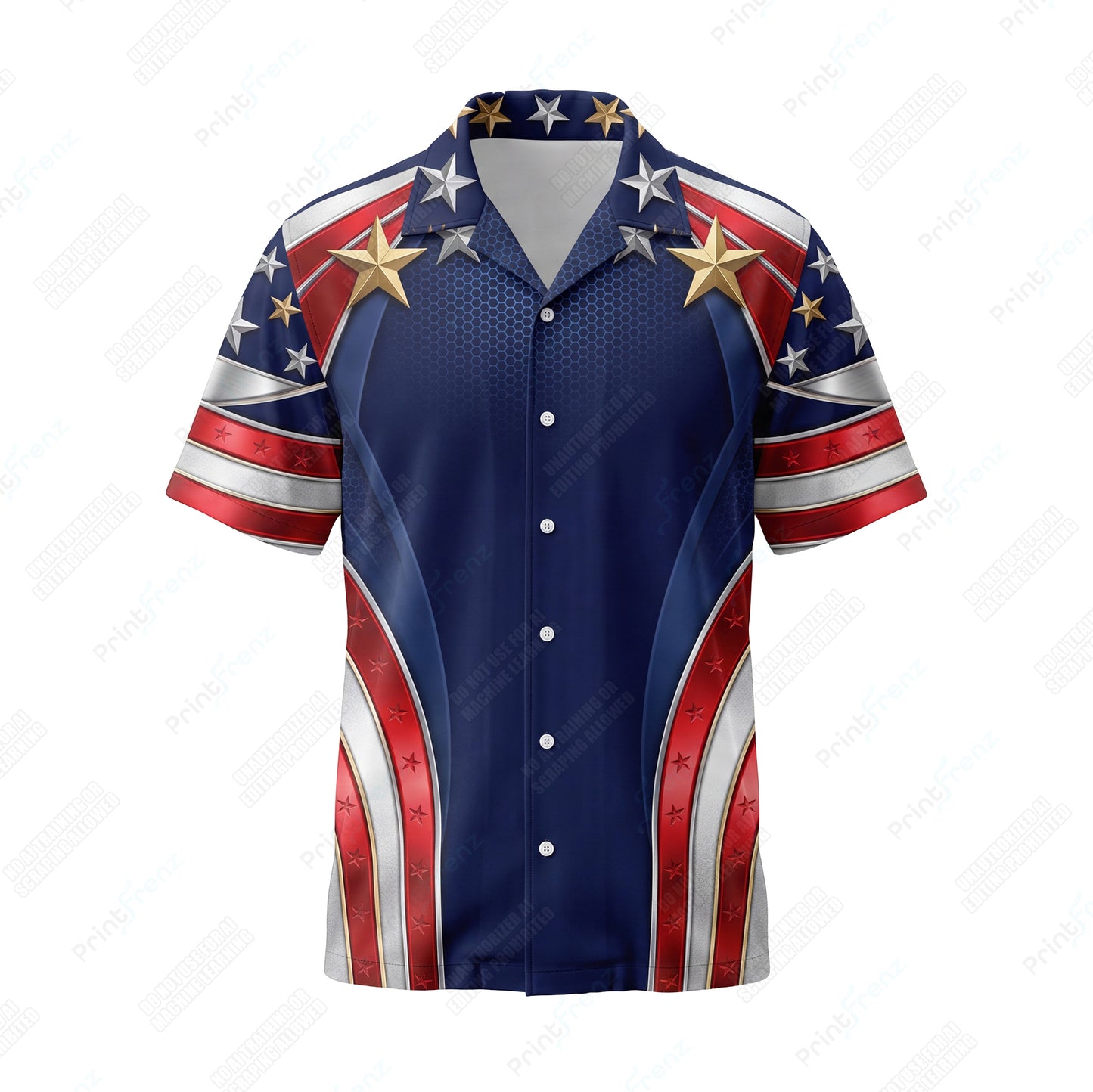 Golden Star Spangled Arc patriotic HVAC shirt USP14 - front